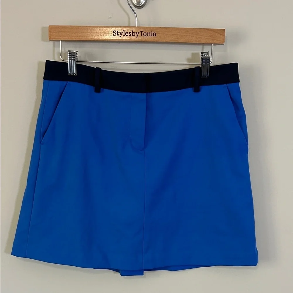 Tory Burch Sport Tech Twill Golf Skirt Surf Blue Tory Navy Pickleball Sz M